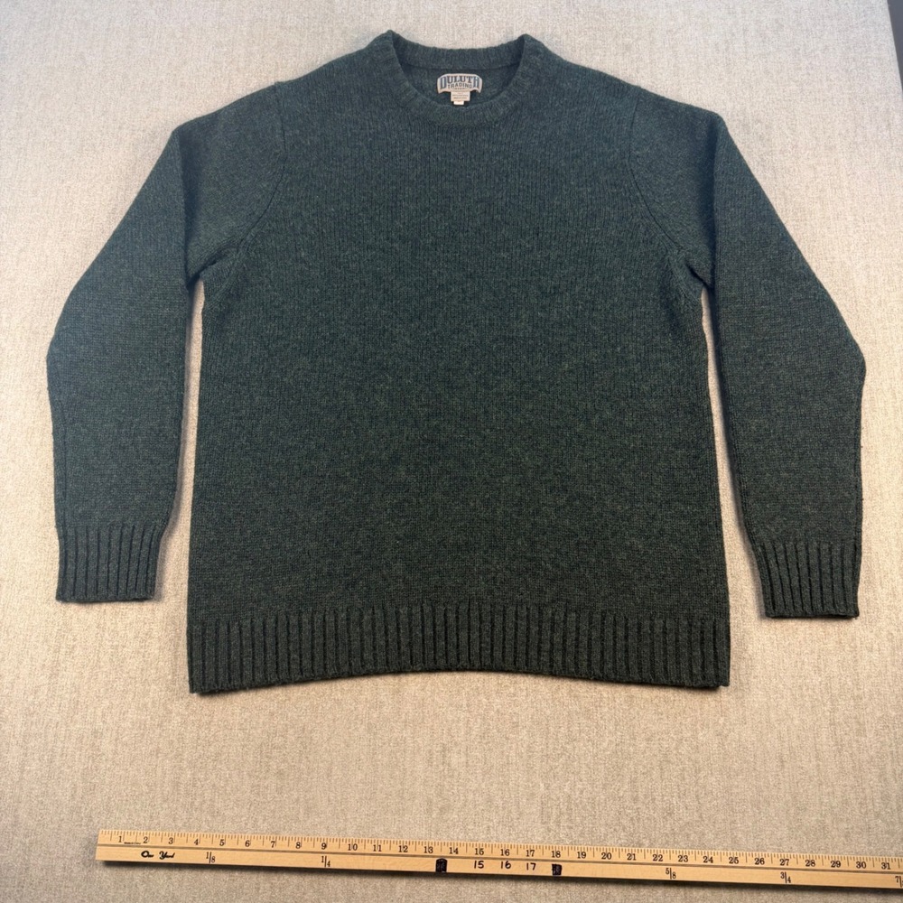 Duluth Trading Co. Sweater Mens XL Tall Green 100% Shetland Wool Crewneck